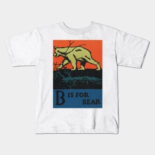 B is for Bear ABC Designed and Cut on Wood by CB Falls Kids T-Shirt